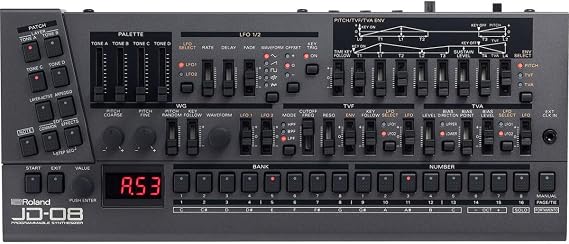 Roland JD-08 Tabletop Sound Module Boutique Synthesizer Compact, Lightweight, Modern with New Effects and Polyphonic Sequencer | Lightweight Modern with New Effects and Polyphonic Sequencer