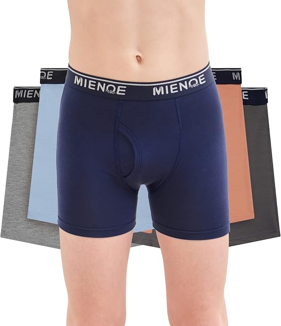 Teenage Boys Boxer Briefs, Adolescent and Developmental Underwear for Boys, Softer and More Comfortable Than Pure Cotton, Size 10-12Years (5 times)