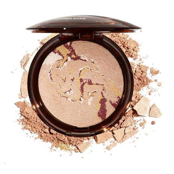 Pressed Matte Face Powder, Bake Foundation Makeup, Color Correcting, Medium Light Fair Brown Concealer Base Mak up for Poreless Wrinkle Finishing, Shine Control