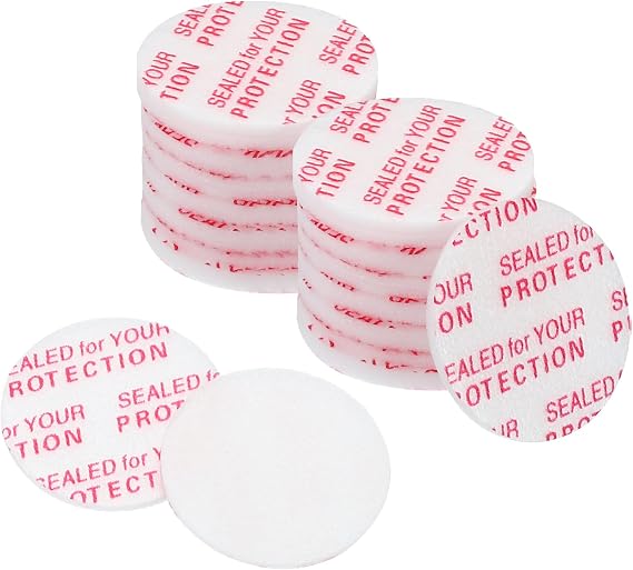 PATIKIL 18mm/0.7inch Foam Lid Liner, 300Pcs PS Foam Resistant Tamper Pressure Sensitive Seal for Bottle Cap Liners Seals, White Red