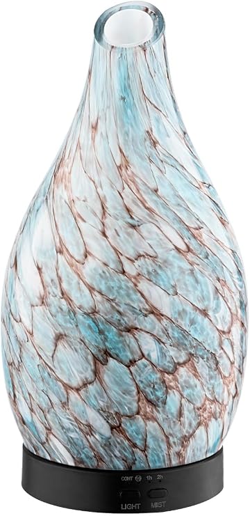 Discover Marble Dekoratif Işıklı Cam Hava Nemlendirici Esansiyel Uçucu Yağ Aroma Difüzörü
