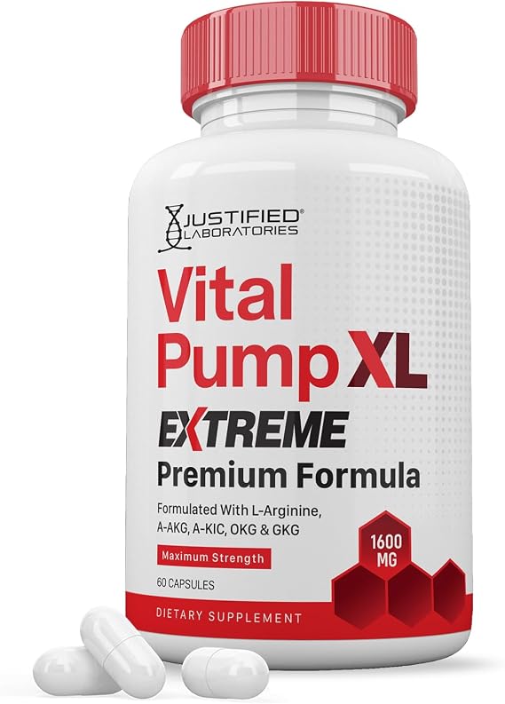 Vital Pump XL Extreme Pills 1600MG Premium Formula Proprietary Blend for Men's Health 60 Capsules