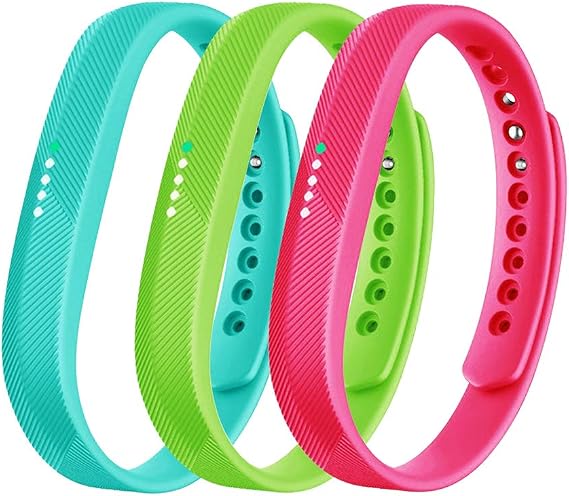 3 Pack Compatible with Fitbit Flex 2 Band,Fitbit Flex 2 Replacement Bands,Soft Silicone Accessory Wristband Strap for Fitbit Flex 2 Bands