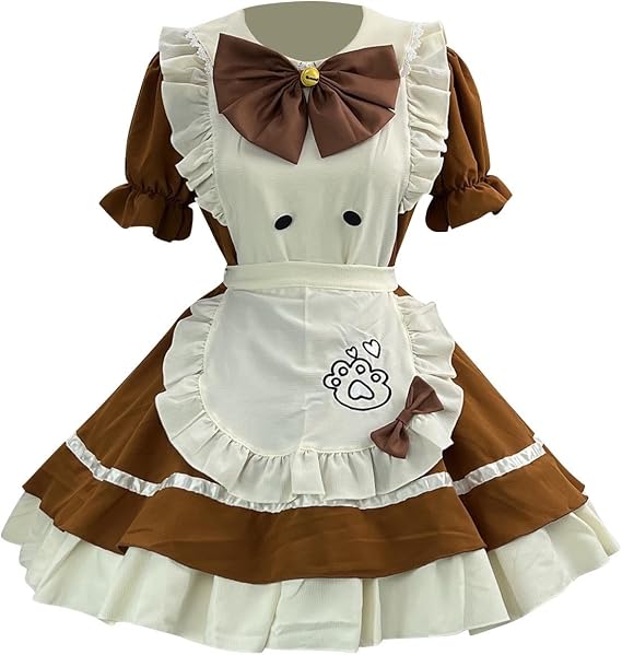 Japanese Anime Maid Cosplay Costume Women Bowknot French Maid Lolita Apron Sweet Cute Fancy Dress Halloween Outfit