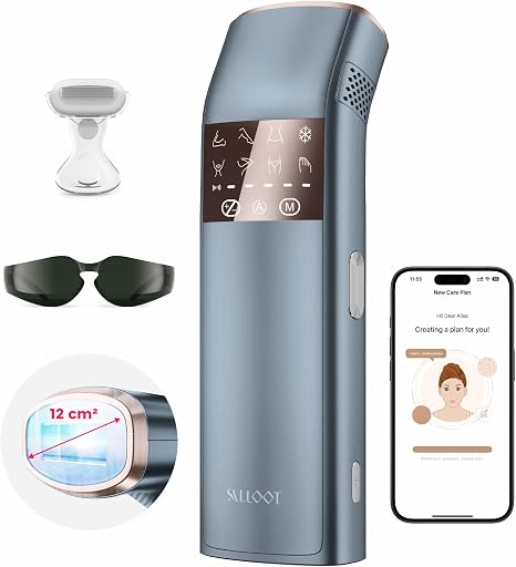 Dreifach-Puls IPL Geräte Haarentfernung 12cm² Saphir-Eis-Kühlung Laser Haarentfernung für Damen Herren 3°C für Schmerzfreie Dauerhafte Haarentfernung Hause für Gesich Bikini Schambereich