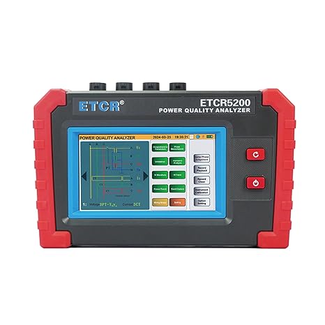 ETCR5200 3-Phase Power Quality Analyzer with 16 PCS Current Clamps | Supports harmonic analysis and includes ETCR015B, ETCR042B, ETCR050B, ETCR300F current clamps with 10mA6000A range