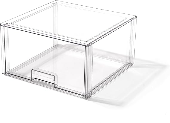BINO | Stackable Storage Drawers, Tall X-Large - Clear | THE CRATE COLLECTION | Storage Bins With Drawers | Bathroom Organizers | Under Sink Organizer | Vanity Cabinet Home Organization