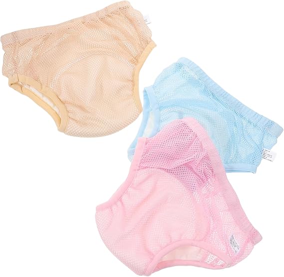 3pcs Training Pants Reusable Cotton Diapers for Newborns Breathable Mesh Leakproof Design for Potty Training