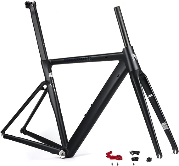 700C Road Bike Frameset 50/52cm Aluminum Alloy Frame Rim Brake Quick Release 100/135mm BSA BB68mm Carbon Fiber Rigid Fork Internal Routing