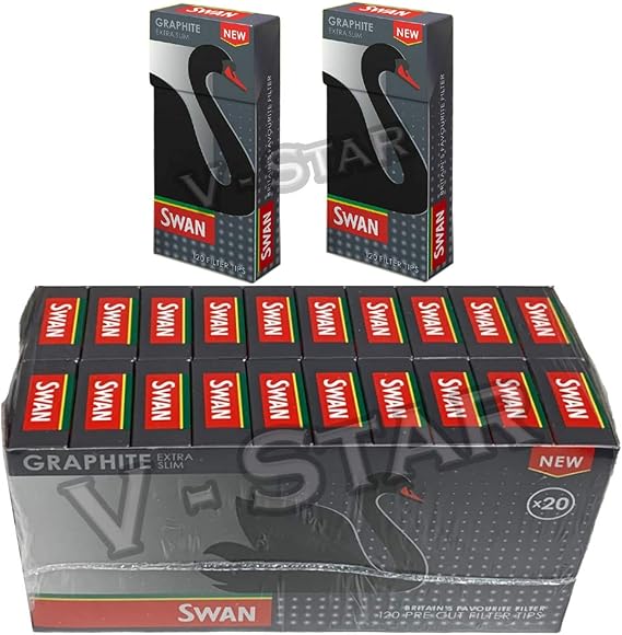 New SWAN Extra Slim Filter Tips Original (Graphite Extra Slim)