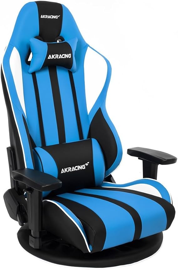 AKRacing Gaming Chair, Seat Chair, Blue, Gokuza V2, Durable PU Leather, 180° Reclining, For Home, Remote Work,