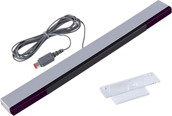 Aokin WiFi için Sensör Çubuğu, Nintendo Wii ve Wii U Konsolu için Yedek Kablolu Kızılötesi Ray Sensör Çubuğu, Şeffaf Stand Dahil