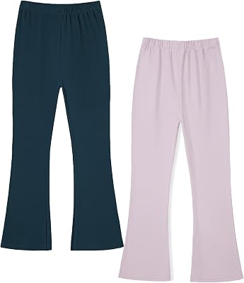 Toddler Girl Flare Pants Leggings for Girls Black Fleece Lined Warm Bell Bottoms Leggings Wide Leg Pants