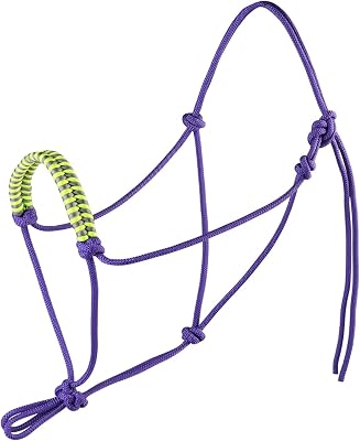 Harrison Howard Rope Halters for Horses Super Sturdy Horse Rope Training Hollow Out Style with 4 Knot 14 Stiff Halter Cord Standard