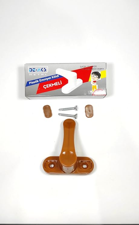 Bijutek Pvc Kapı Pencere Pimapen Çocuk Emniyet Kilidi Hırsız Güvenlik Mandalı Plastik (5 Adet) (Açık Kahverengi)
