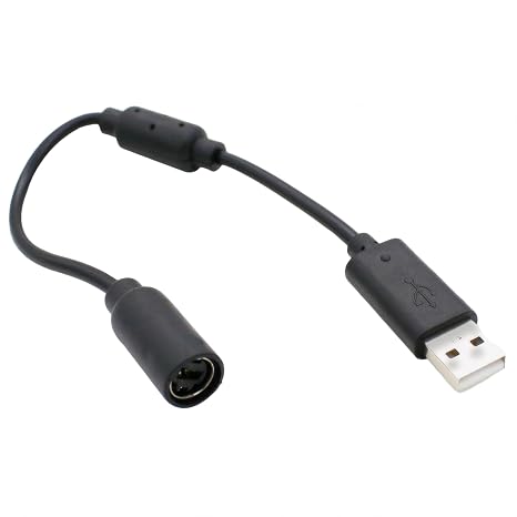 1 Pcs USB Breakaway Cable – Replacement Dongle Cord for Xbox One, Xbox 360, Xbox Series X/S & PC – Compatible with Logitech G920 Steering Wheel, Thrustmaster Racing Wheel & Gaming Accessories (Black)