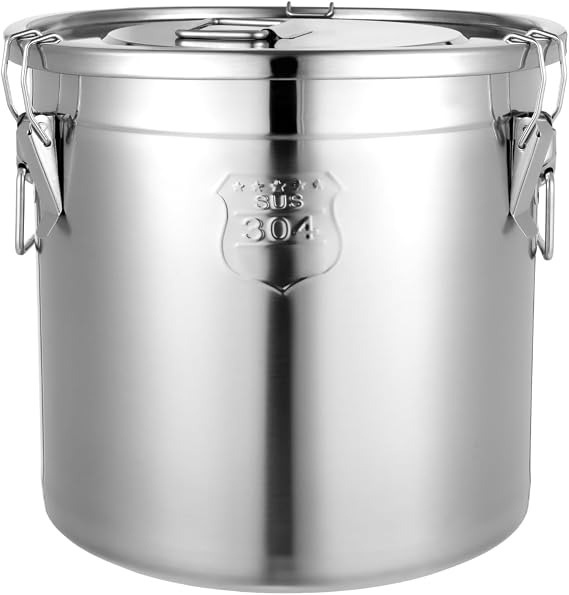 Stainless Steel Airtight Canisters for Kitchens, Metal Food Storage Containers with Lids Sealed, Rice Cereal Grain Canisters Container for for Flour, Coffee Bean, Sugar