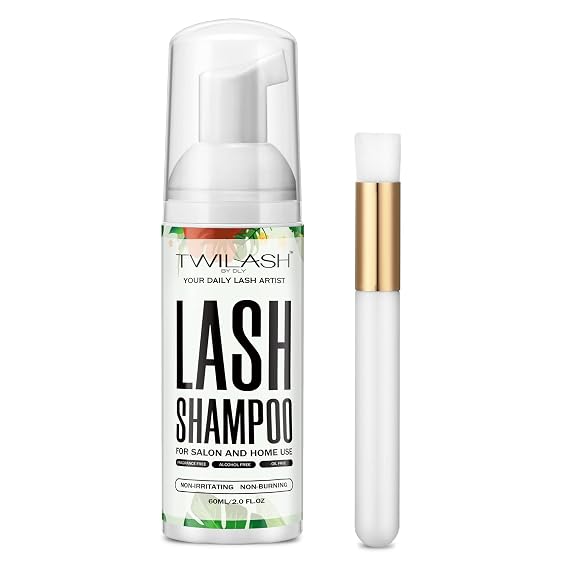 Lash Shampoo for Lash Extensions 2 Fl Oz / 60ml - Includes Lash Shampoo Brush for Cleansing - Eyelash Extension Cleanser for Professional Salon and Home Use