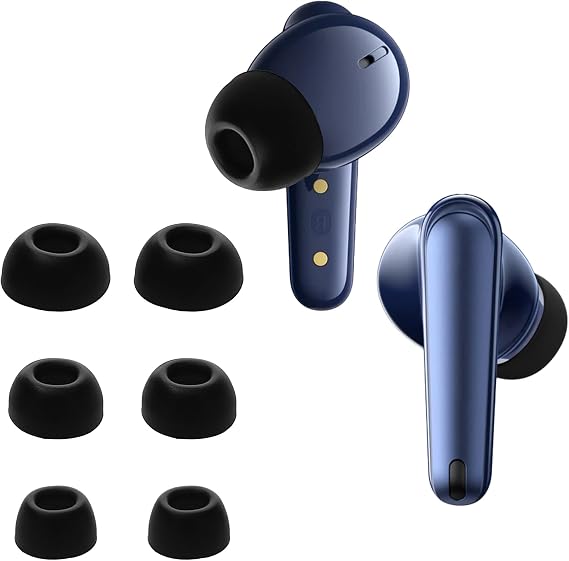 kwmobile 6X Replacement Ear Tips Compatible with Anker Soundcore Liberty 4 NC - Silicone Tips for Earphones - Black