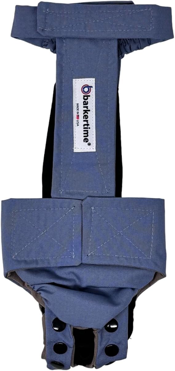 Light Blue Dog Diaper Snappy Overall, M - Belly Band Alternative - Made in USA