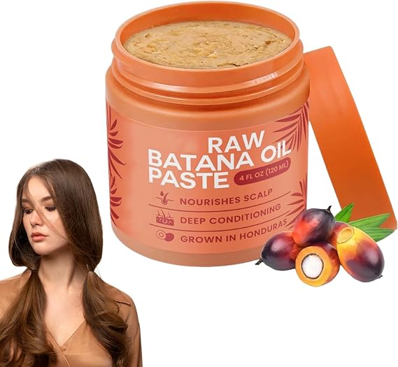 Raw Batana Oil Paste, Organic Batana Hair Oil for Hairs Growth,Long-Lasting Moisturizing,Restore Texture and Shine,Thicker & Stronger Hair Shine
