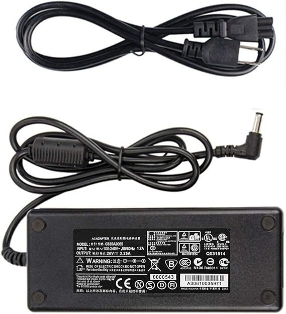 AC/DC Adapter Compatible for Zebra Eltron TLP2844 TLP LP 2844 2824 GC420 GC420T GC420D Label Printer 20V 3.25A LP2844 Power Supply