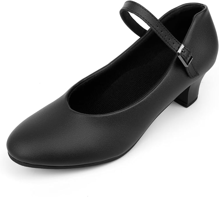 Ankle Strap Character Shoes 1.55" Heel Charater Dance Shoes for Women