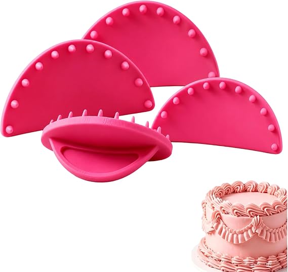CZFDHP Cake Decorating Tools, 4PCS Cake Arch Guide Tool, Cake Stencils Decorating Kit | Cake Portion Marker Tool, Create Uniform Cake Arches and Professional Piping, 2 Size Fits All Cake