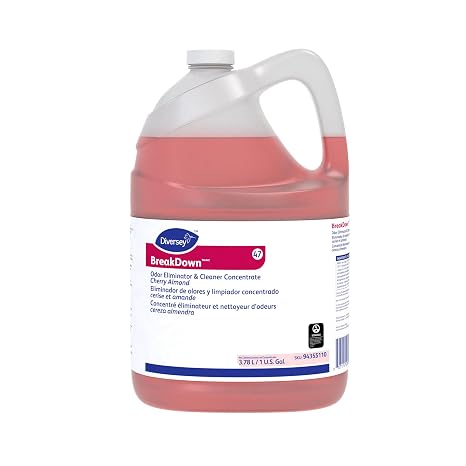 Diversey BreakDown Odor Eliminator & Cleaner Conc, Cherry Almond, 1 gal