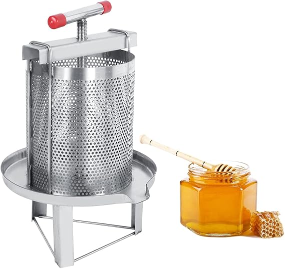 Manual Honey Presser Stainless Steel Household Manual Honey Presser Press Beekeeping Tool with Filter Making Equipment