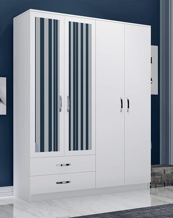 metalia GM 071 NOVADO 4 KAPILI 2 ÇEKMECELİ AYNALI GARDROP DOLAP