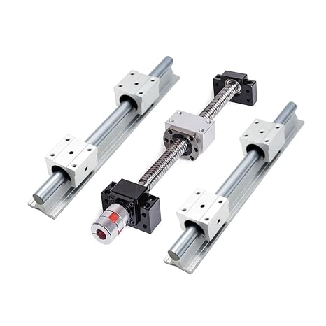 Linear Motion Ball Screw Machine Parts Ball Screw Kit 2pcs SBR25 Linear Guides with 4pcs SBR25UU Slider Blocks+1 Kit SFU2510 300-1000mm(550mm)