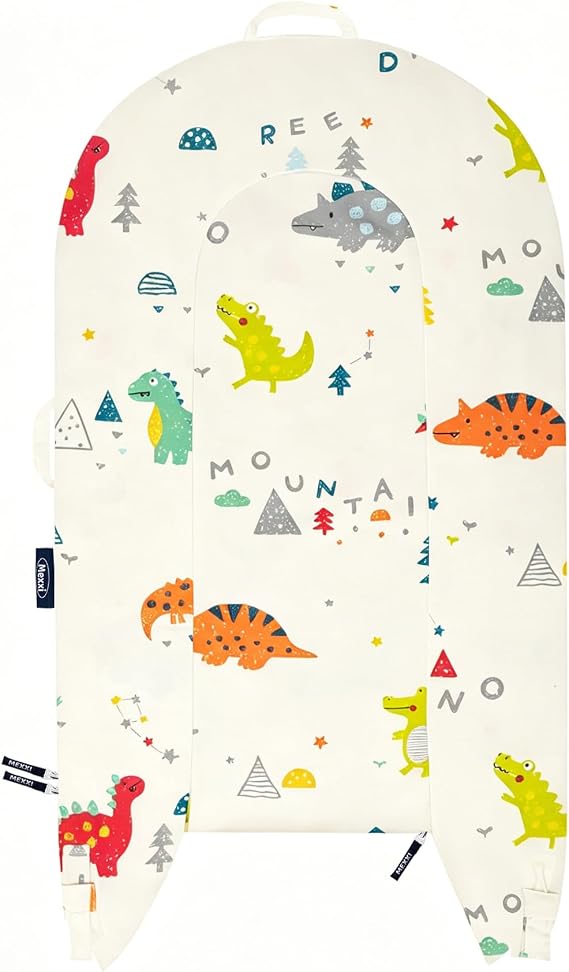 Baby Lounger Cover for Dockatot Deluxe + | Premium Quality Newborn Lounger Cover | 100% Cotton Hypoallergenic Extra Cover [Fits Deluxe+] (Cover Only) (Dino)