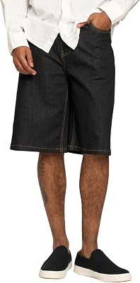 VICTORIOUS Mens Baggy Fit Essential Denim Shorts Various Designs