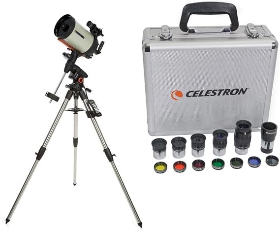 Celestron Advanced VX 8" EdgeHD Telescope - with Deluxe Accessory Kit (5 Celestron Plossl Eyepieces, 1.25" Barlow Lens, 1.25" Filter Set, Accessory Carry Case