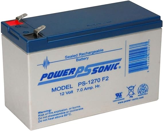 Power Sonic 12V 7AH UPS Battery Replaces Vision CP1270 F2 CP 1270 F2 MK ES7-12 T2