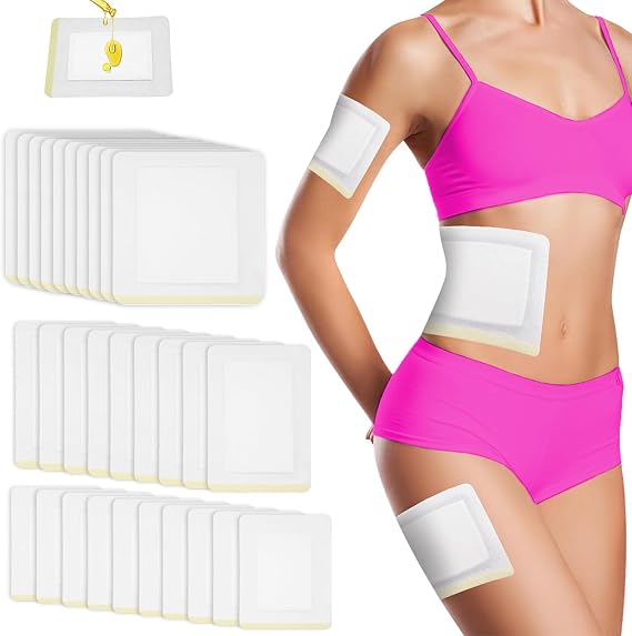 30Pcs Castor Oil Pack Wrap,Anti Oil Leak Self-Adhesive Caster Oil Packs,Organic Cotton Castor Oil Patches,Castor Oil Wrap Castor Oil Pads 3 Sizes,Disposable Castor Oil Pack for Waist,Thighs,and Back.