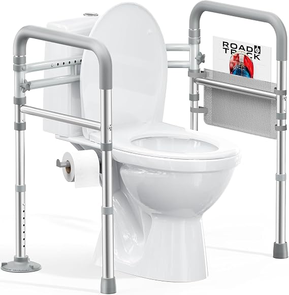 HOMLAND Toilet Safety Rails for Seniors, Adjustable Height & Width, 350 Lbs