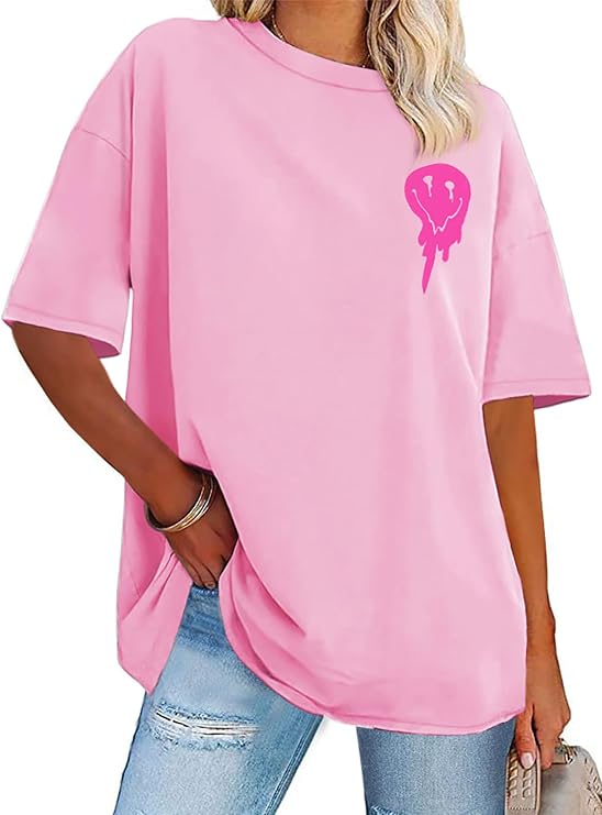 Oversized T Shirts For Women Loose Summer Tops Floral Printed Tshirts