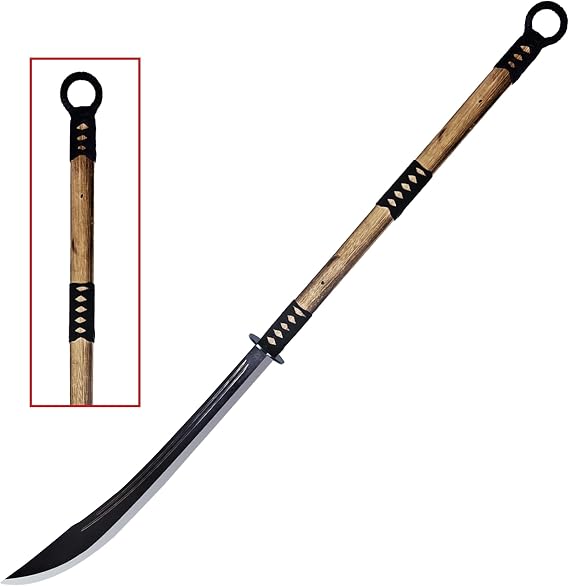 MedievalDepot Japanese Samurai Warrior Naginata (53", High Carbon Steel, Black Leather Sheath)