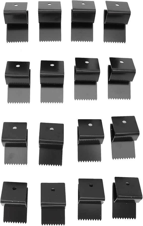 Hurricane Window Clips, 16PCS Stainless Hurricane Storm Plywood Clips Reusable Hurricane Clip Black Hurricane Board Up Clips with Door Handles and Screws for Plywood Brick Wood