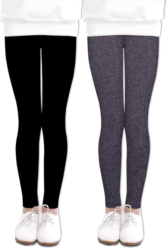 LUOUSE Girls' Leggings Full Length Comfy Pants Trousers 4-13 Years