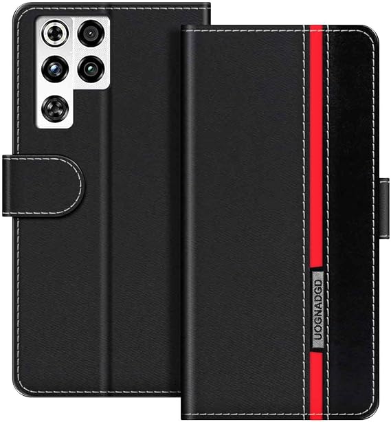 Striped Leather Case for Nubia Red Magic 11S Pro - Black