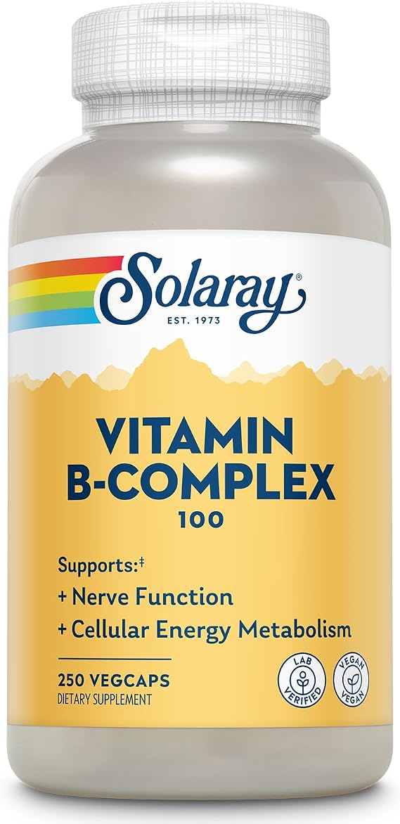 SOLARAY Vitamin B Complex 100 mg, 100 VegCaps (250 Count)