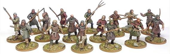 Wargames Atlantic, The Age of Chivalry, Peasant Levy (1100-1350) 28mm Hard Plastic Figures