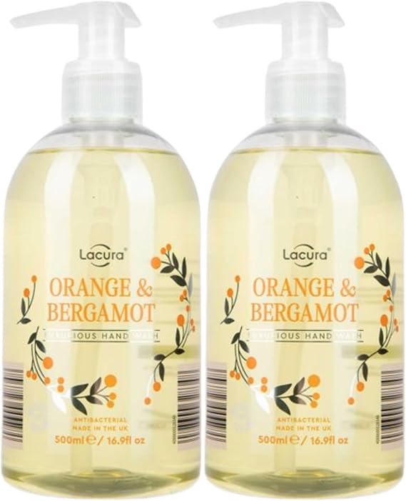 Aldi Lacura - Orange & Bergamot Luxurious Hand Wash | Antibacterial | 500ml [TWIN PACK]