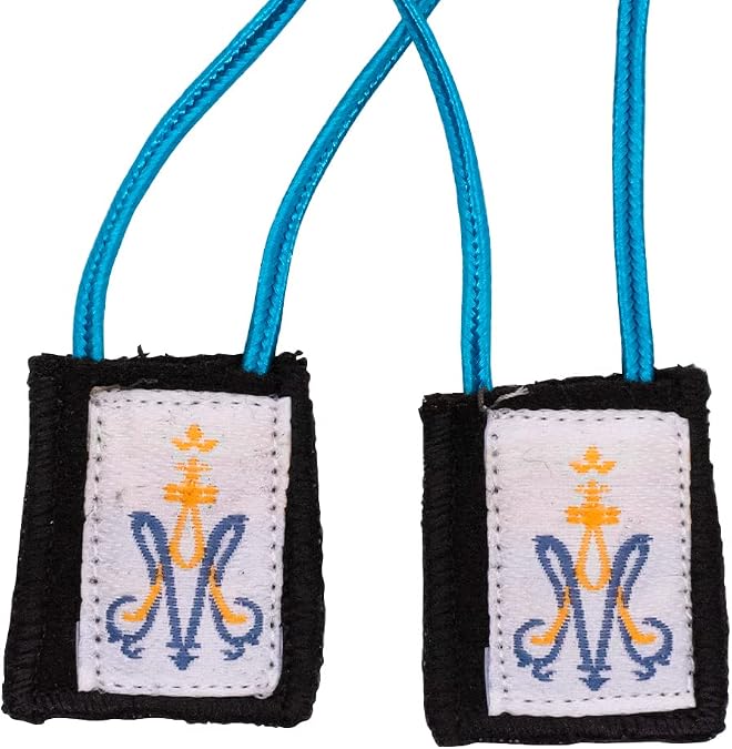 Wool Brown Scapular | Catholic Wearable Devotional | Great Christian Gift for Religious Milestones Such as First Holy Communion and Confirmation | Includes Enrolment Paper