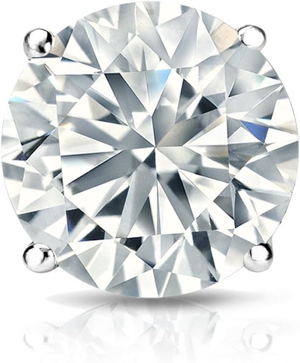 18 to 1 Carat Diamond Round Single Stud Earring in 14k White or Yellow Gold J-K, I2-I3, cttw 4-Prong Basket with Screw Back by Diamond Wish