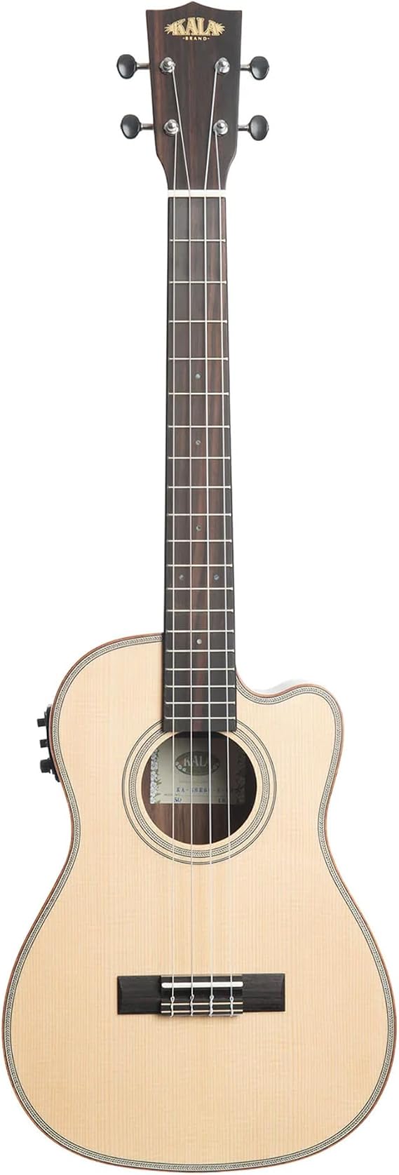 Kala Solid Spruce Striped Ebony Baritone Cutaway w/EQ