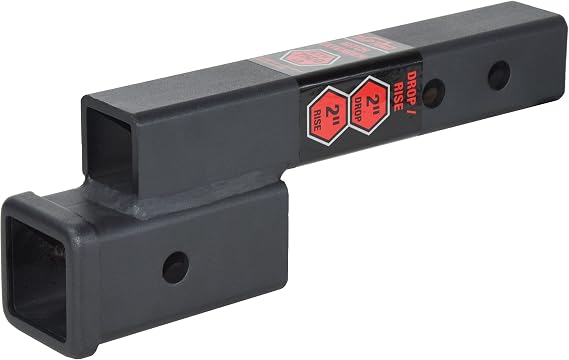 TOPTOW Trailer Hitch Extender 2" Drop/Rise, 2" Receiver Hitch | 7"/9" Hitch Extension, 7500lbs Towing Capacity, Matte Black
